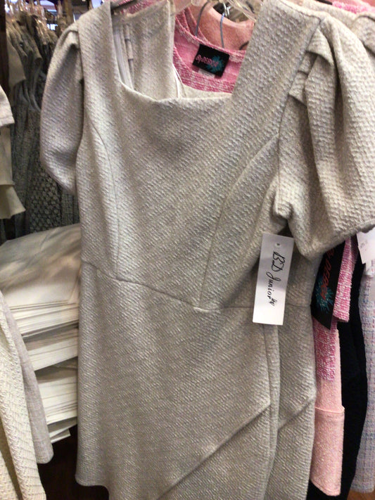 BD Junior taupe scalloped envelope dress