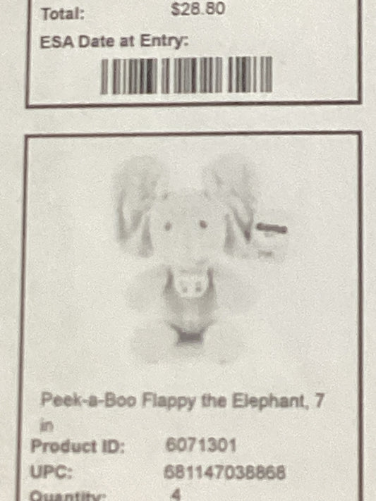 Peek-a-boo flappy the elephant