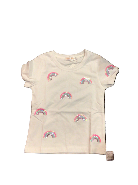 Rainbow sequin short sleeve tshirt