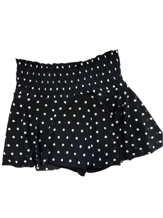 Black dot mesh skort