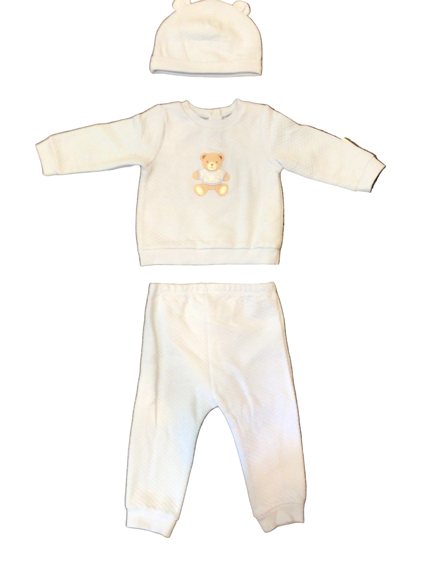 Little Me teddy bear sweatsuit with hat