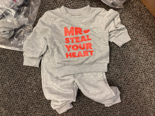 Mkk Mr steal your heart grey sweat set