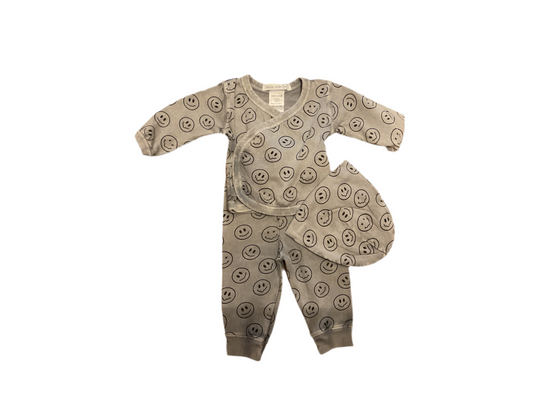 Little Mish 3pc grey smiley take me home