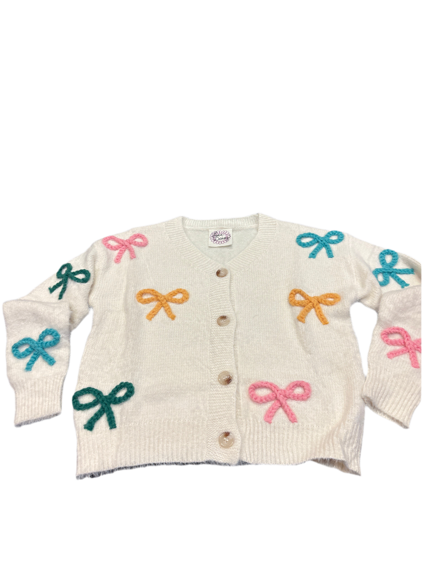 Multi color bow sweater