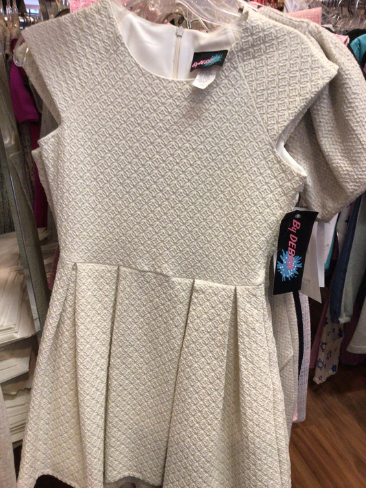 By Debra cream diamond pleated dress