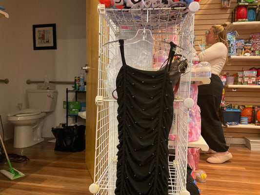 Cheryl kids black dress w/black beads