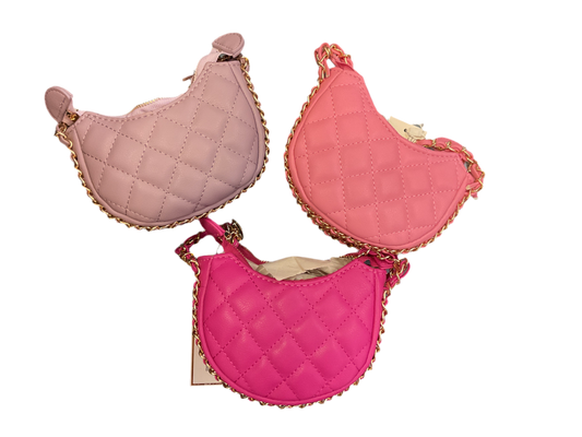 Girls quilted chain hobo bag
