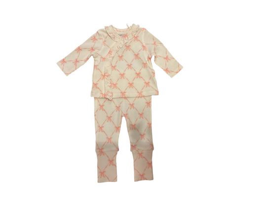 2 pc cream ruffle with bow