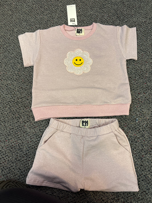 Petite Hailey Metallic Daisy Sweatshirt set