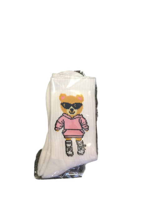 Lil Darlings embroidered socks teddy bears