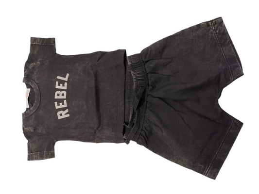 Black Rebel tee and short set