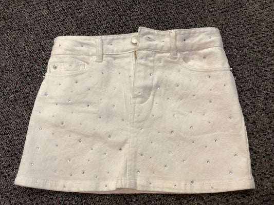 FBZ white denim sparkle mini skirt