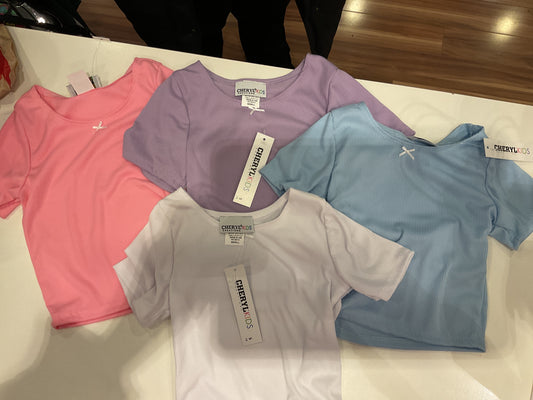 Cheryl colored bow tee shirts
