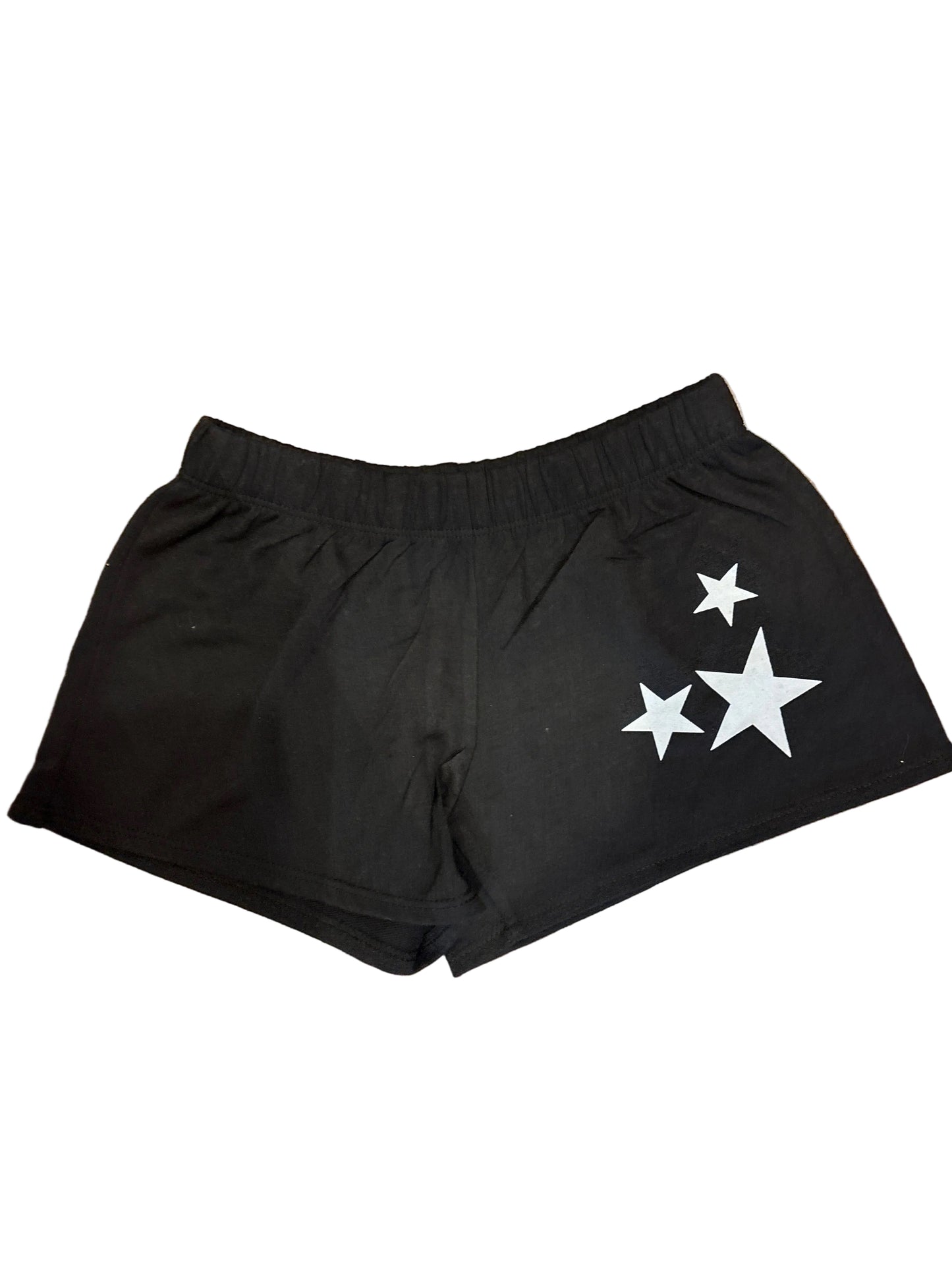 Black white star shorts