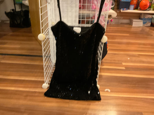 Cheryl kids black sequin spaghetti strap dress