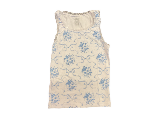 Flowers by Zoe white blue bow toile
