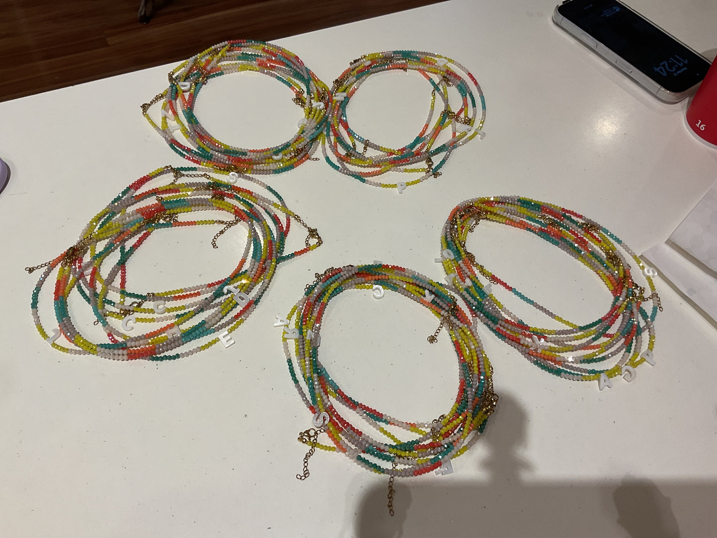 Beaded Initial choker necklaces