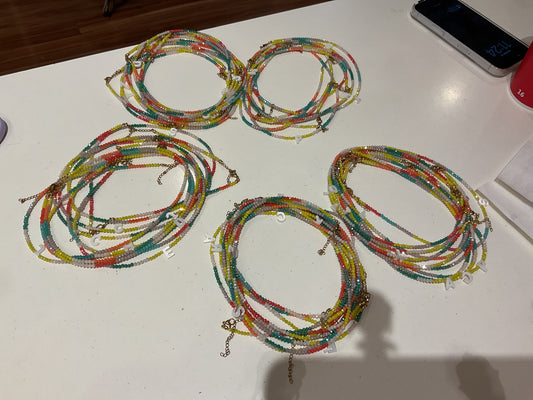Beaded Initial choker necklaces
