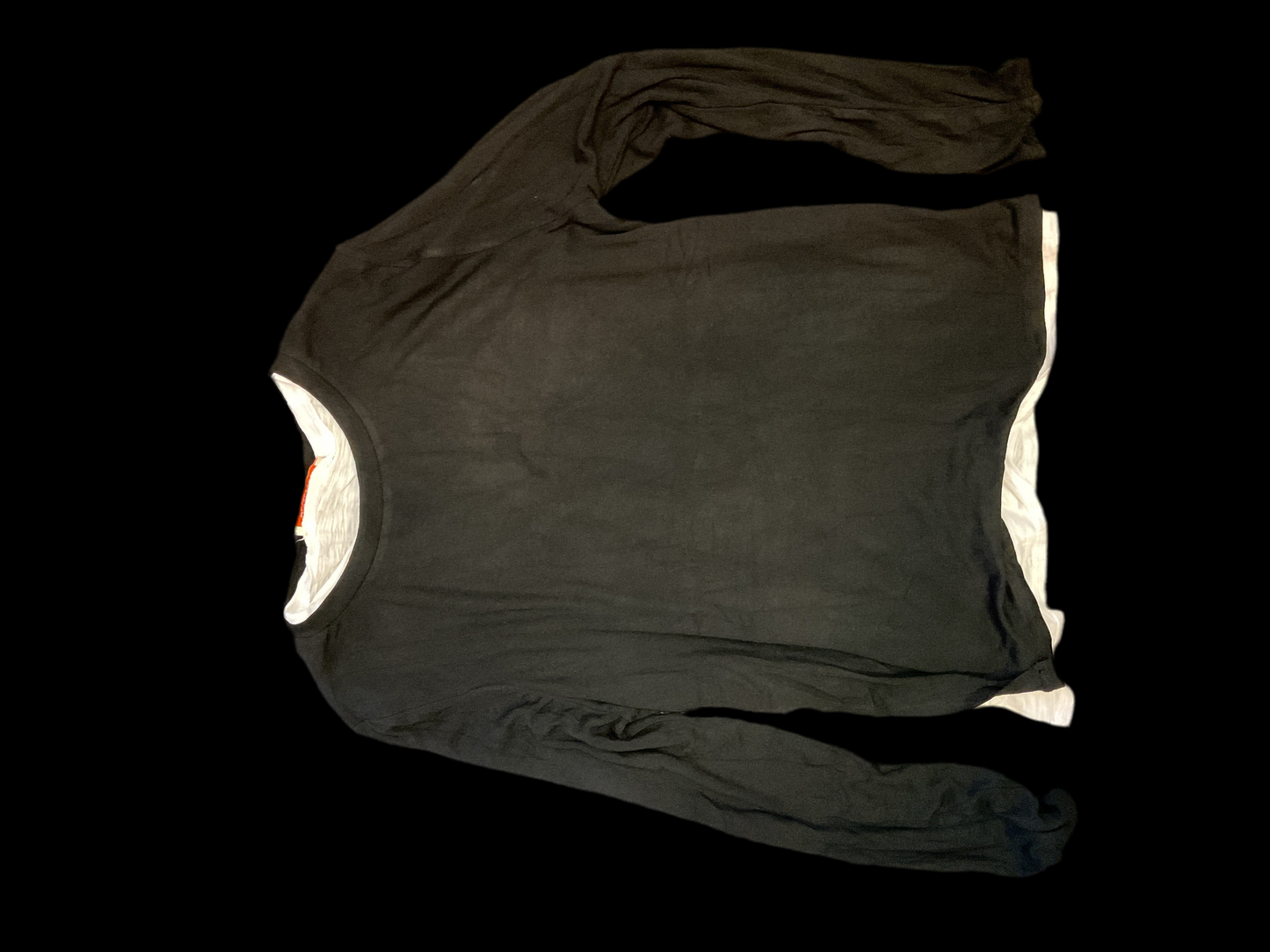 Blk/white double long sleeve tee