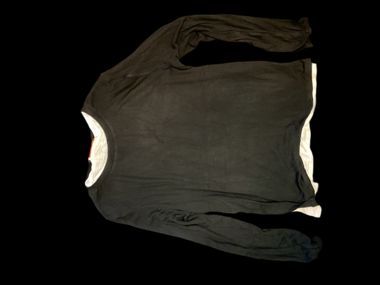 Blk/white double long sleeve tee
