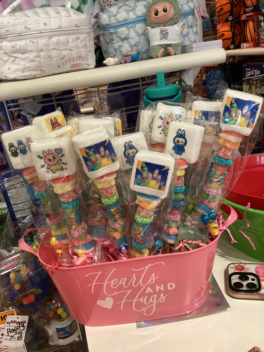 Marshmallow Labubu candy stick