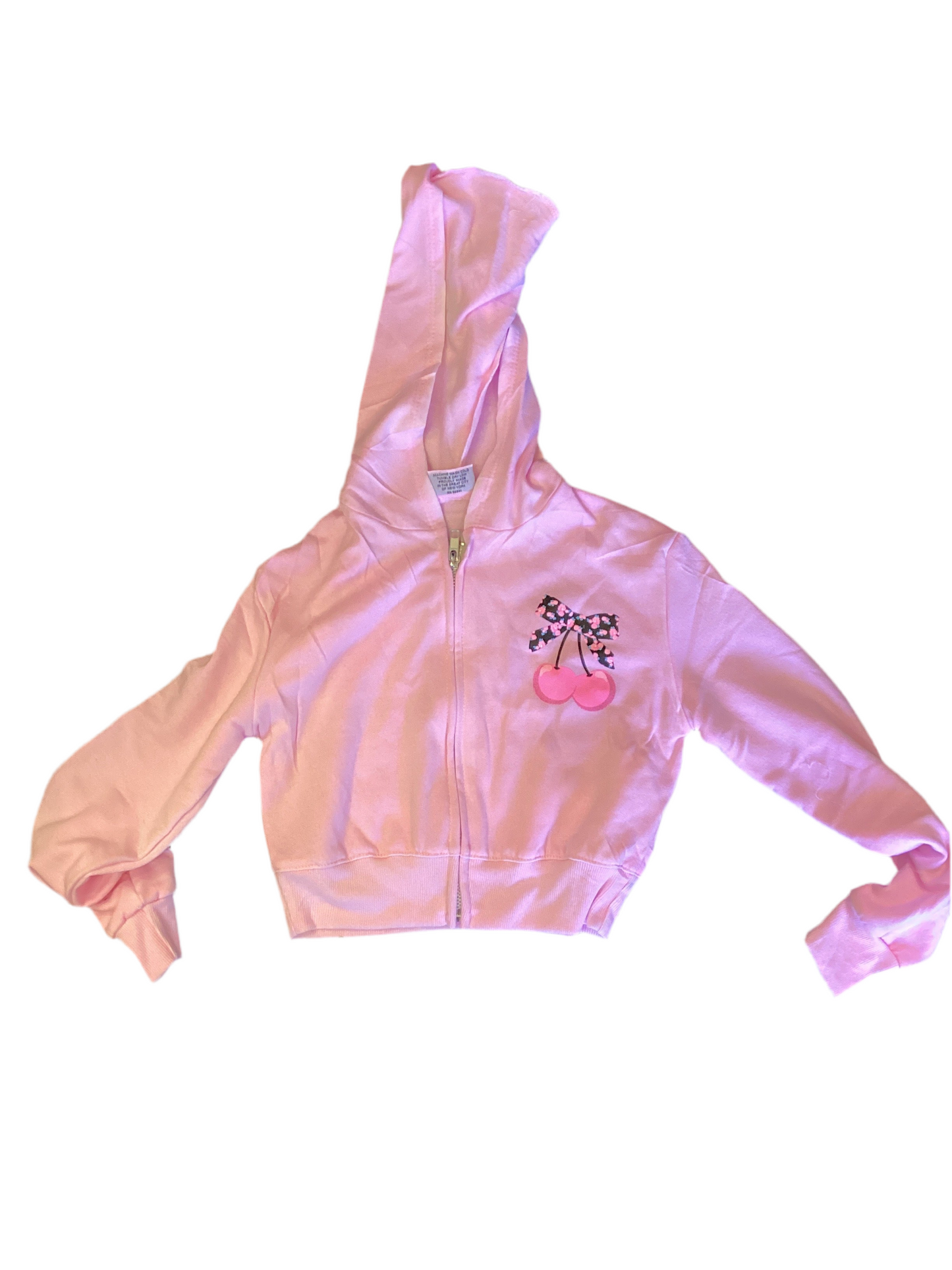 Firehouse pink cherries and bow hoodie