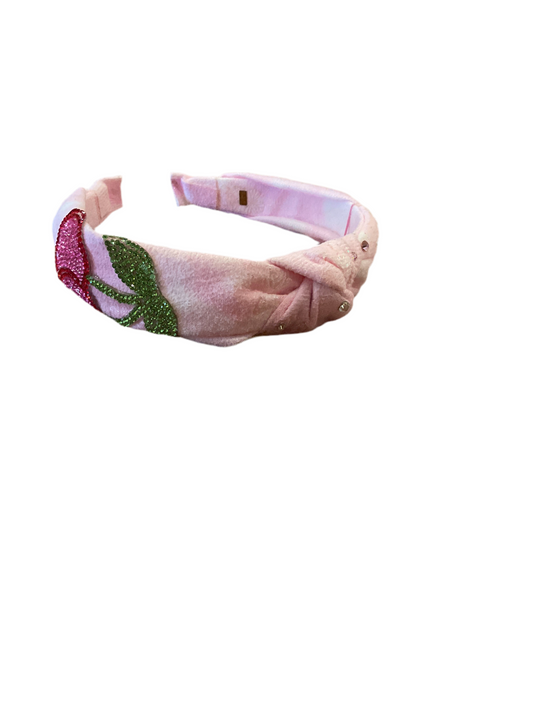 Bari Lynn pink headband with cherry