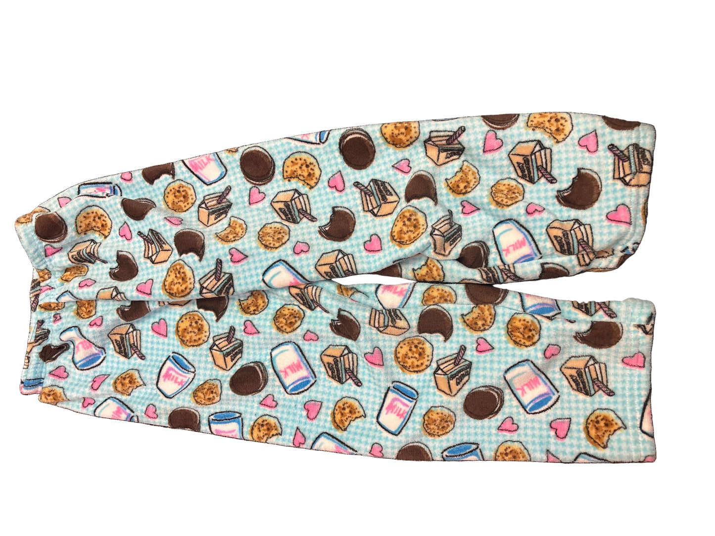 Love and kisses milk and cookies fuzzy pants