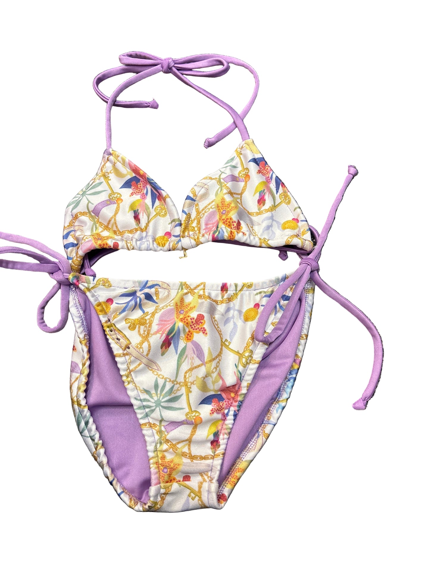 Lavender gold chain bikini