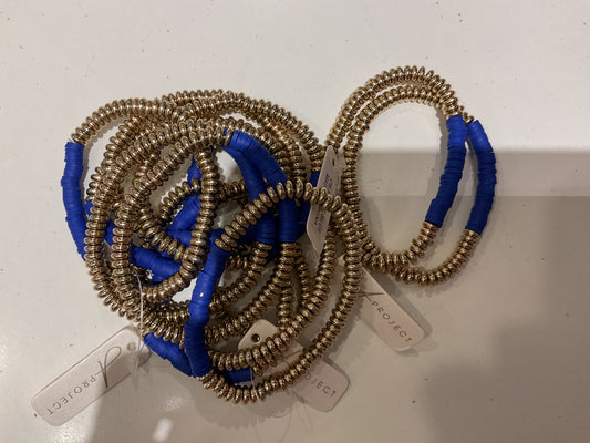 Blue and gold three bracelets in one