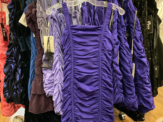 Katiej kids purple ruched dress