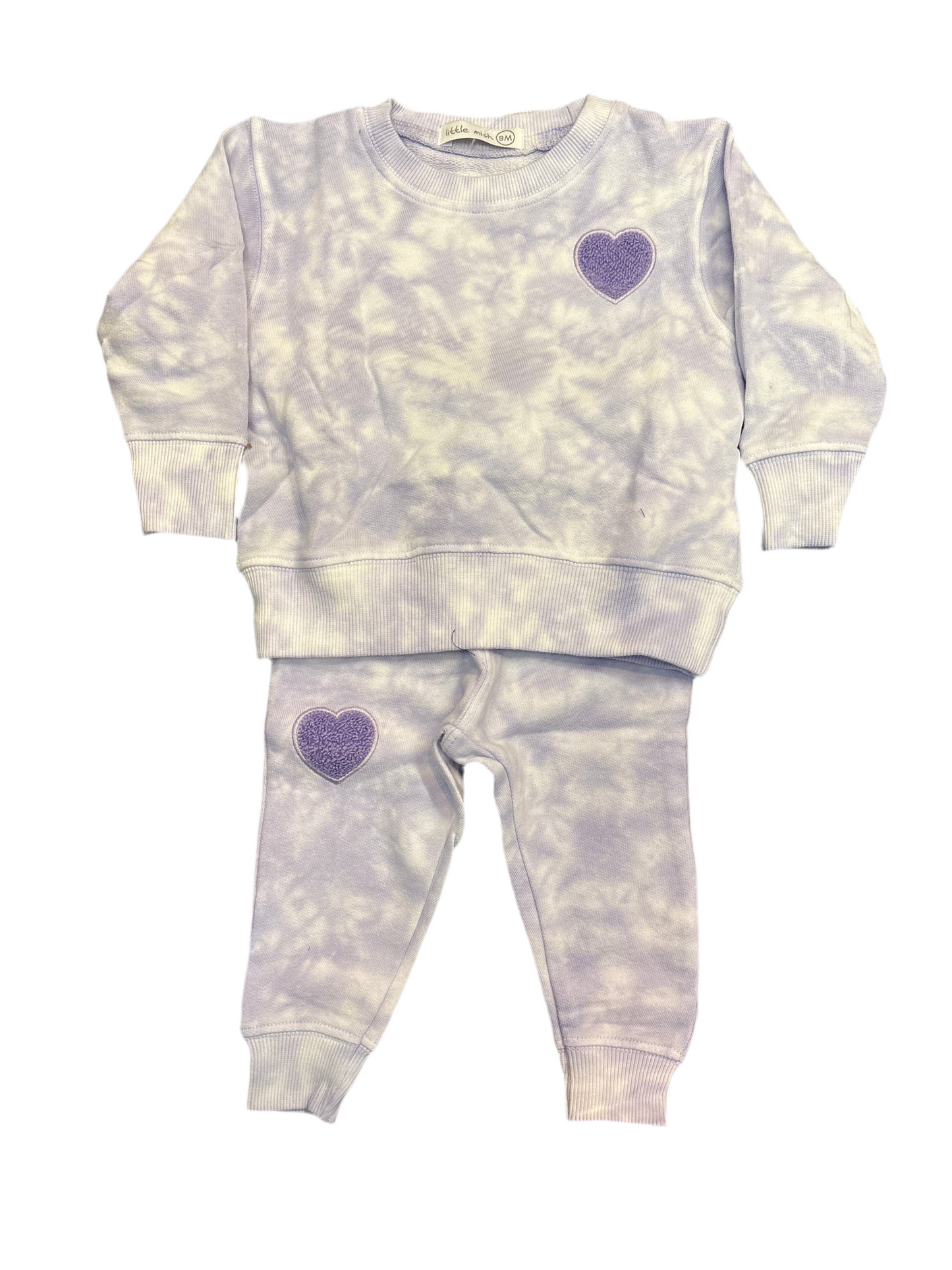 Purple heart tie dye 2 pc set