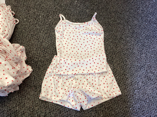 Firehouse white heart short/tank hearts