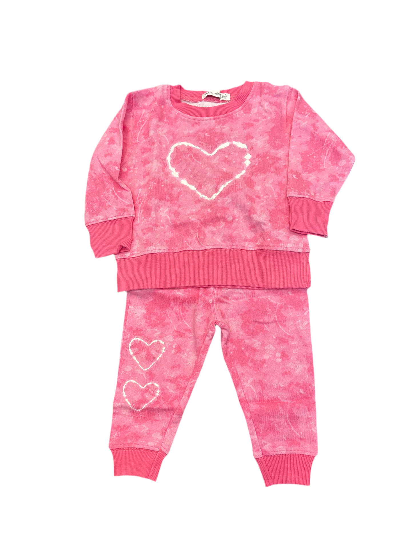 Pink heart tie dye 2pc set
