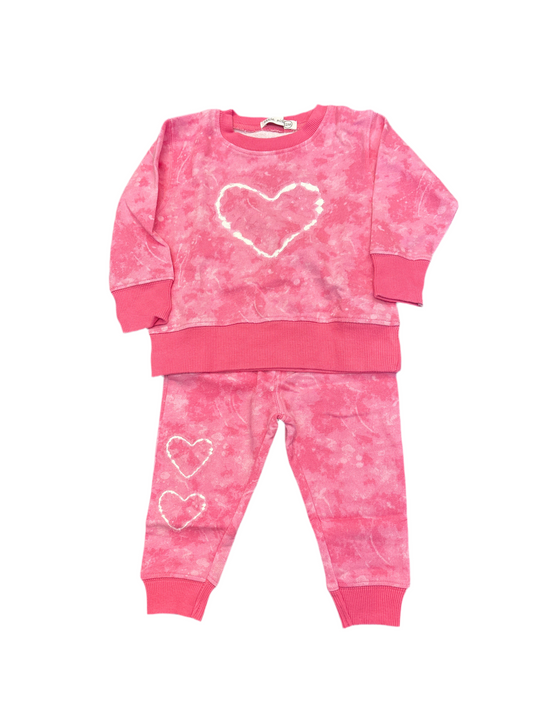 Pink heart tie dye 2pc set