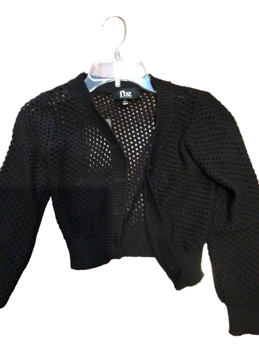 FBZ black open knit cardigan