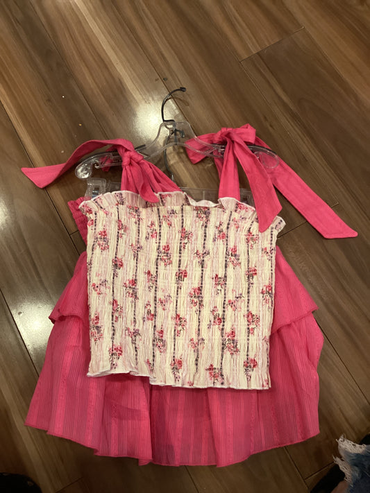 Katie J hot pink floral two piece set