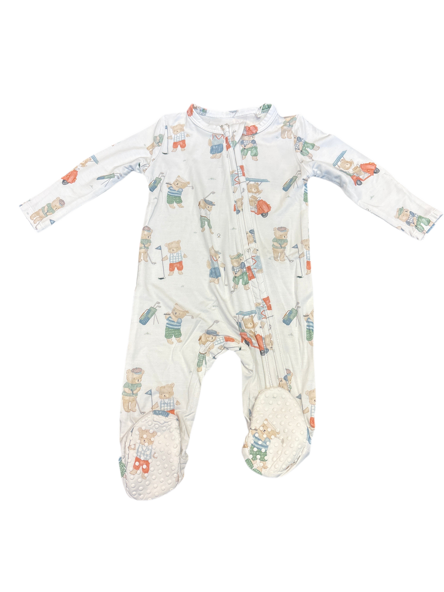 Golfing Teddy Bear zipper footie