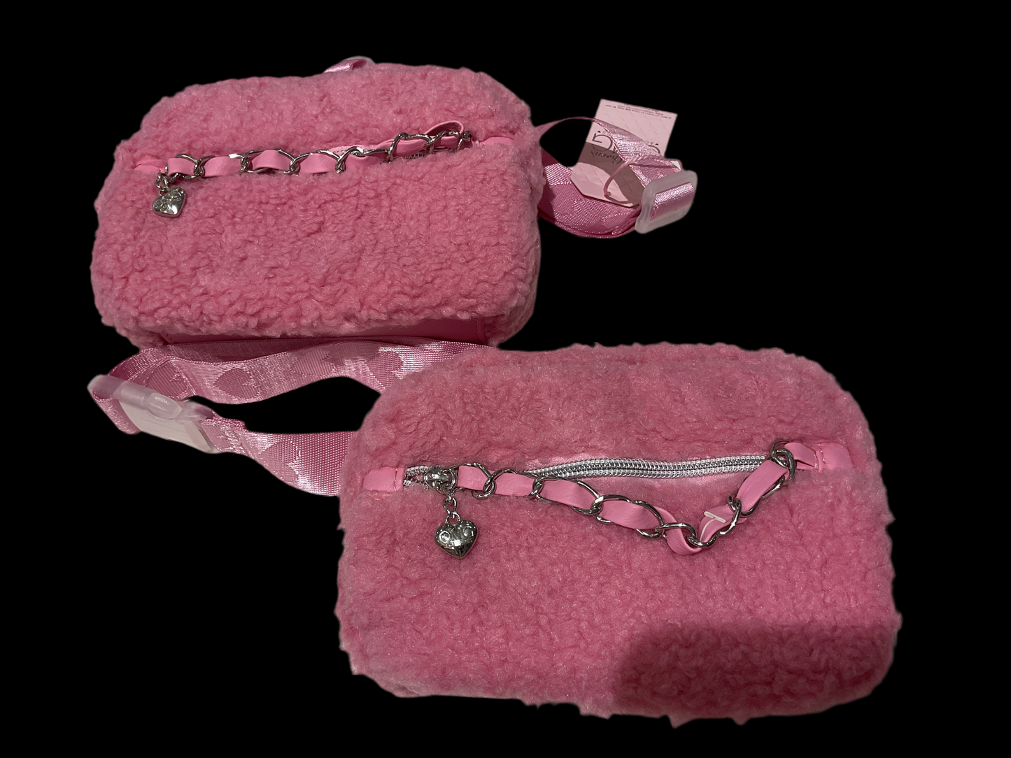 Pink sherpa fanny pack
