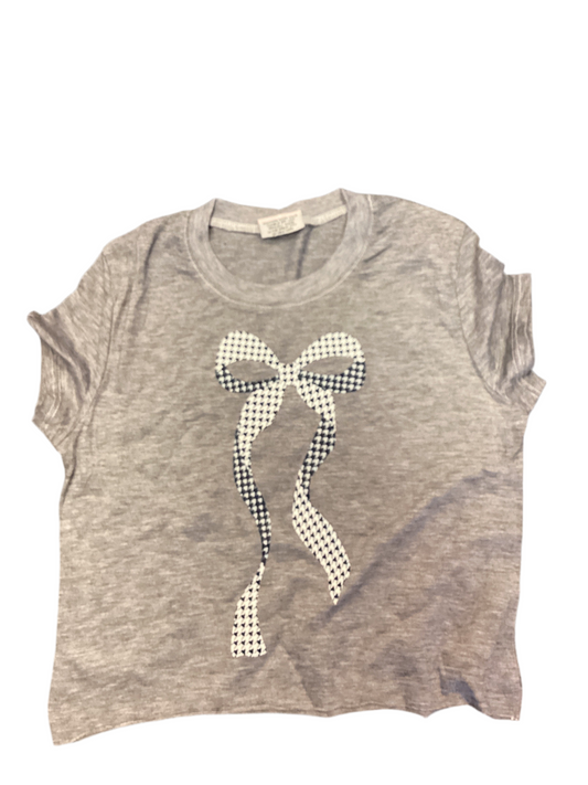 Firehouse grey chevron bow tshirt