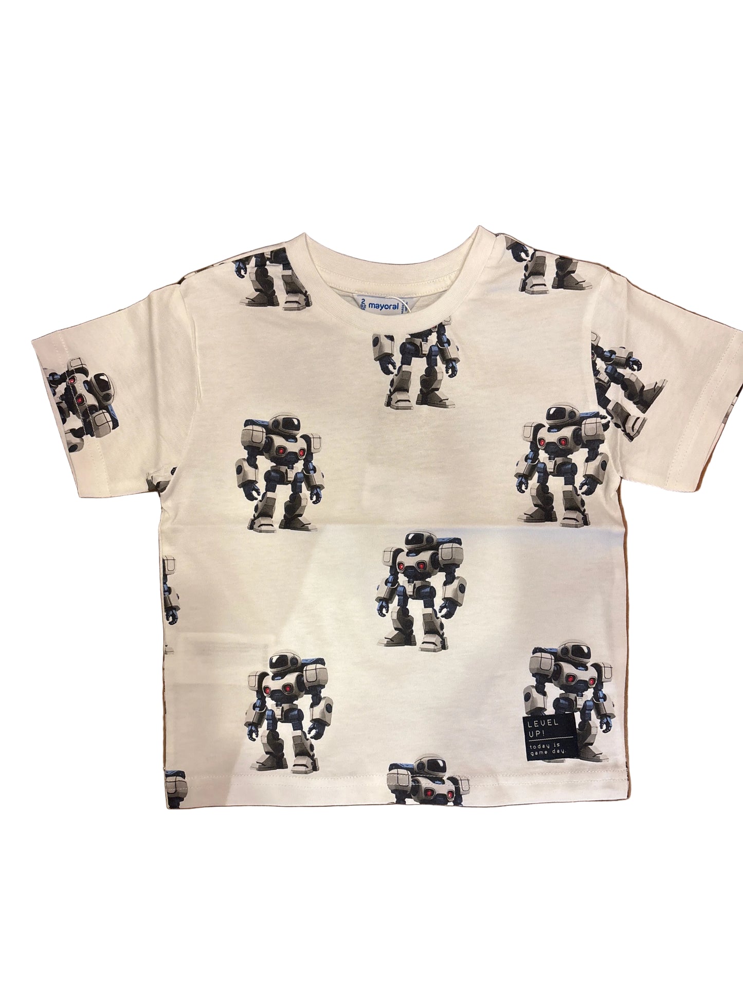 Cream robot tshirt
