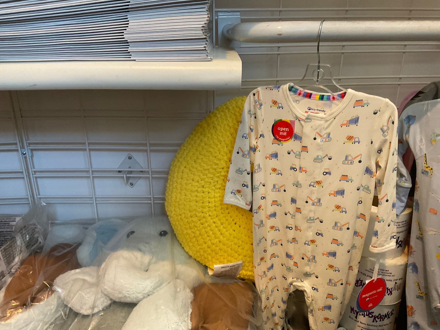 Magnetic me cream boy onesie construction