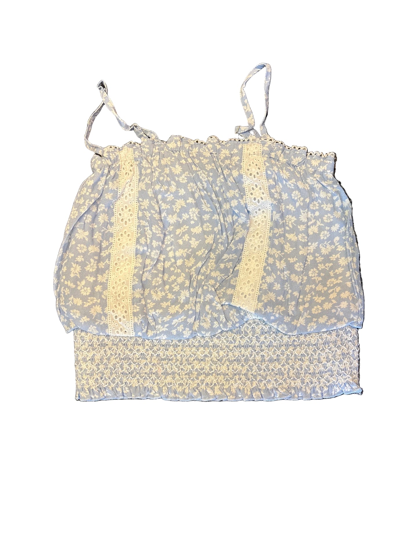 Belltpt blue ditsy floral top