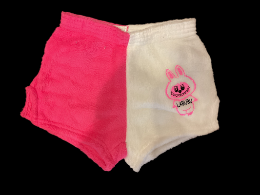 LaBUBU Pink/White Cozy Shorts
