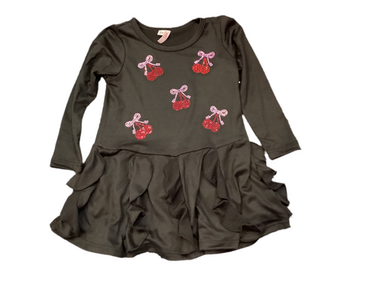 Black dress with cherries