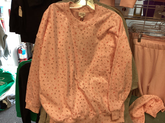 Le Lis pink flower sweatshirt