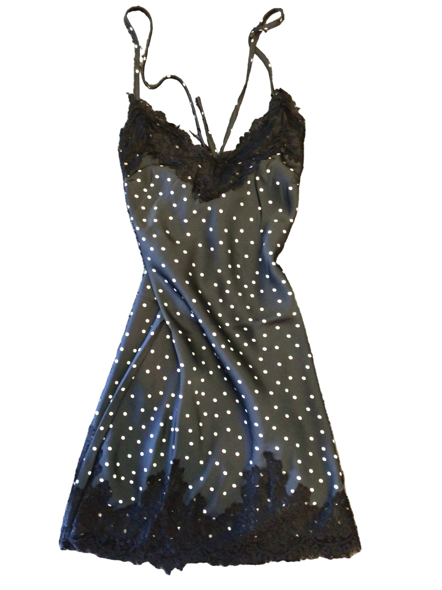 Le Lis black polka dot lace mini dress