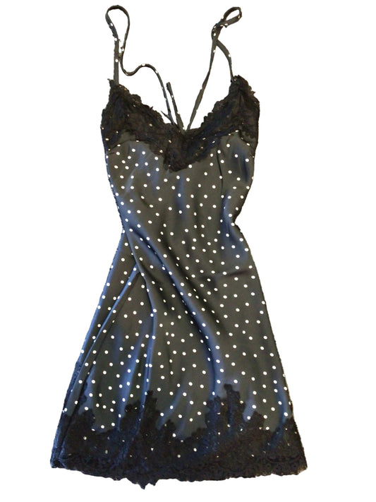 Le Lis black polka dot lace mini dress