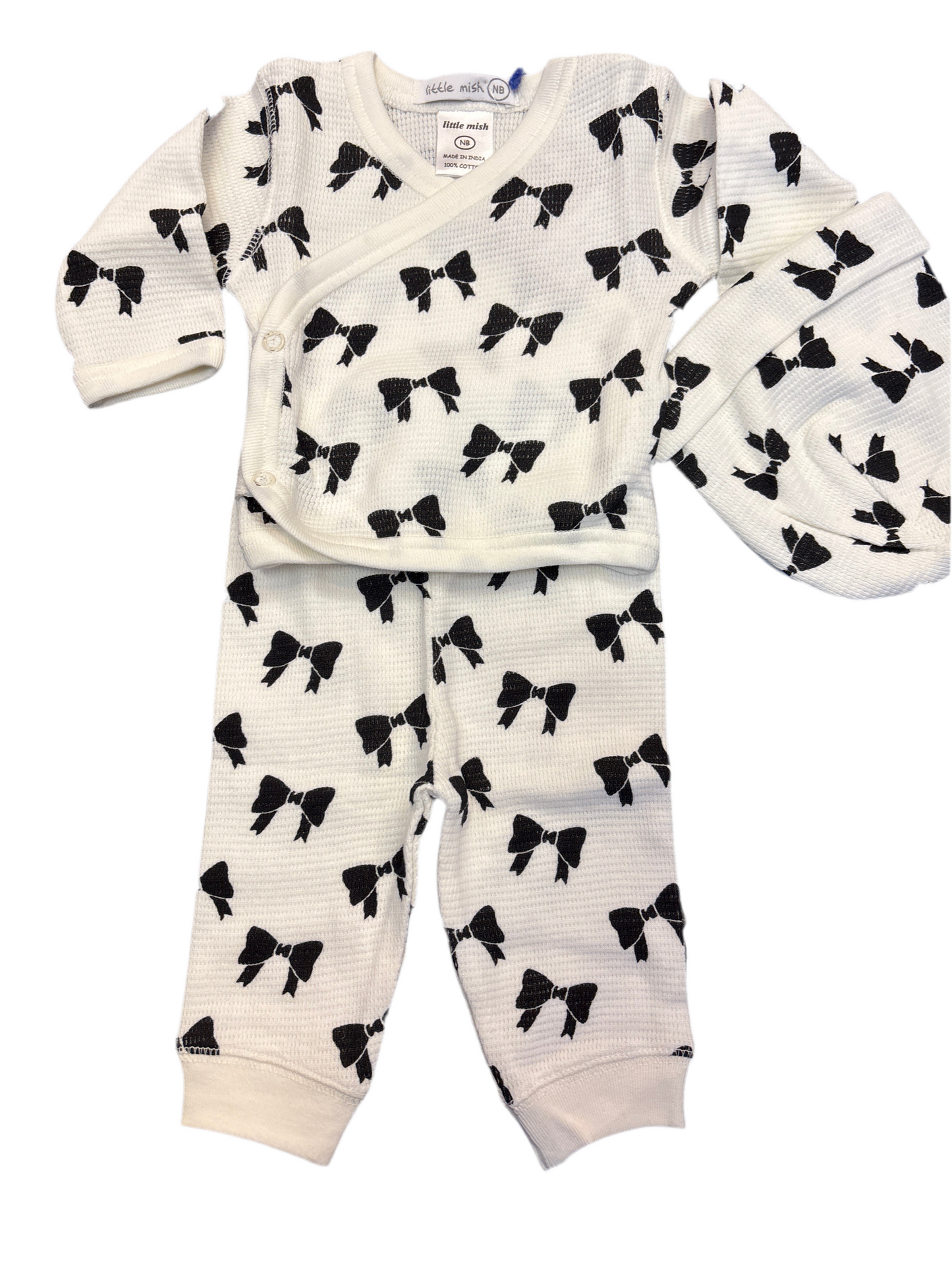 Cream black bow 3 pc set