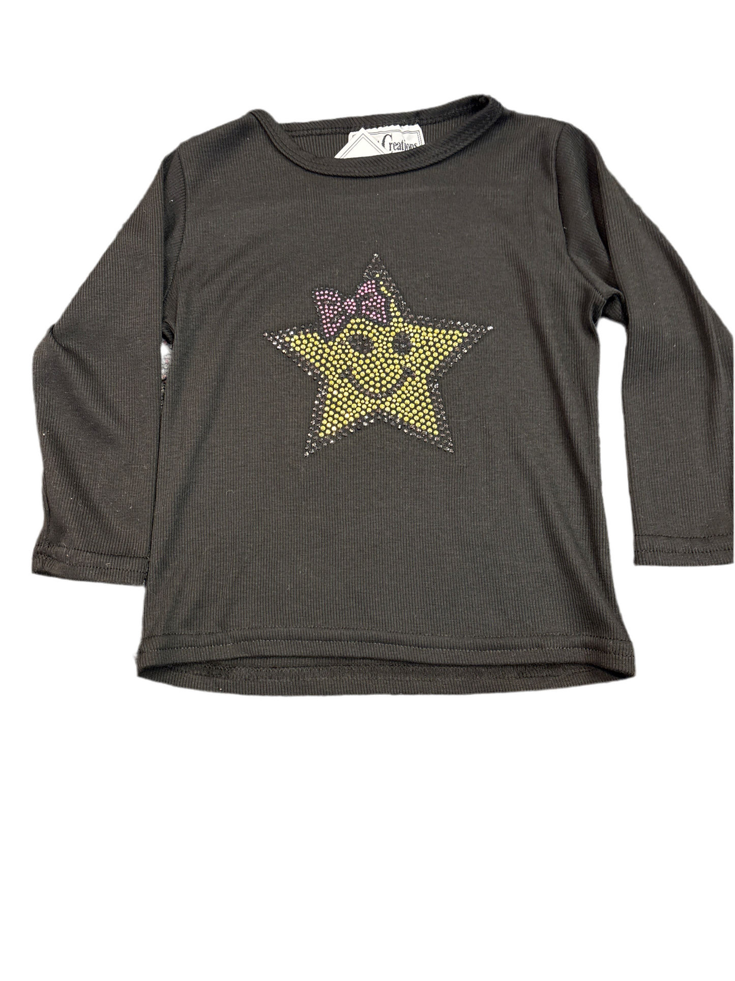 Black star smile bow long sleeve